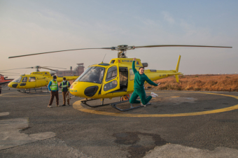 Last-minute warmup before takeoff to Himalaya.