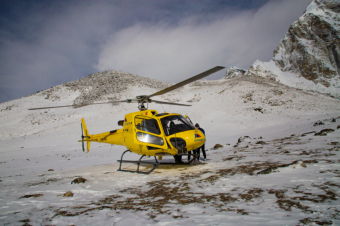 Flying Back to Lukla from Everest Base Camp